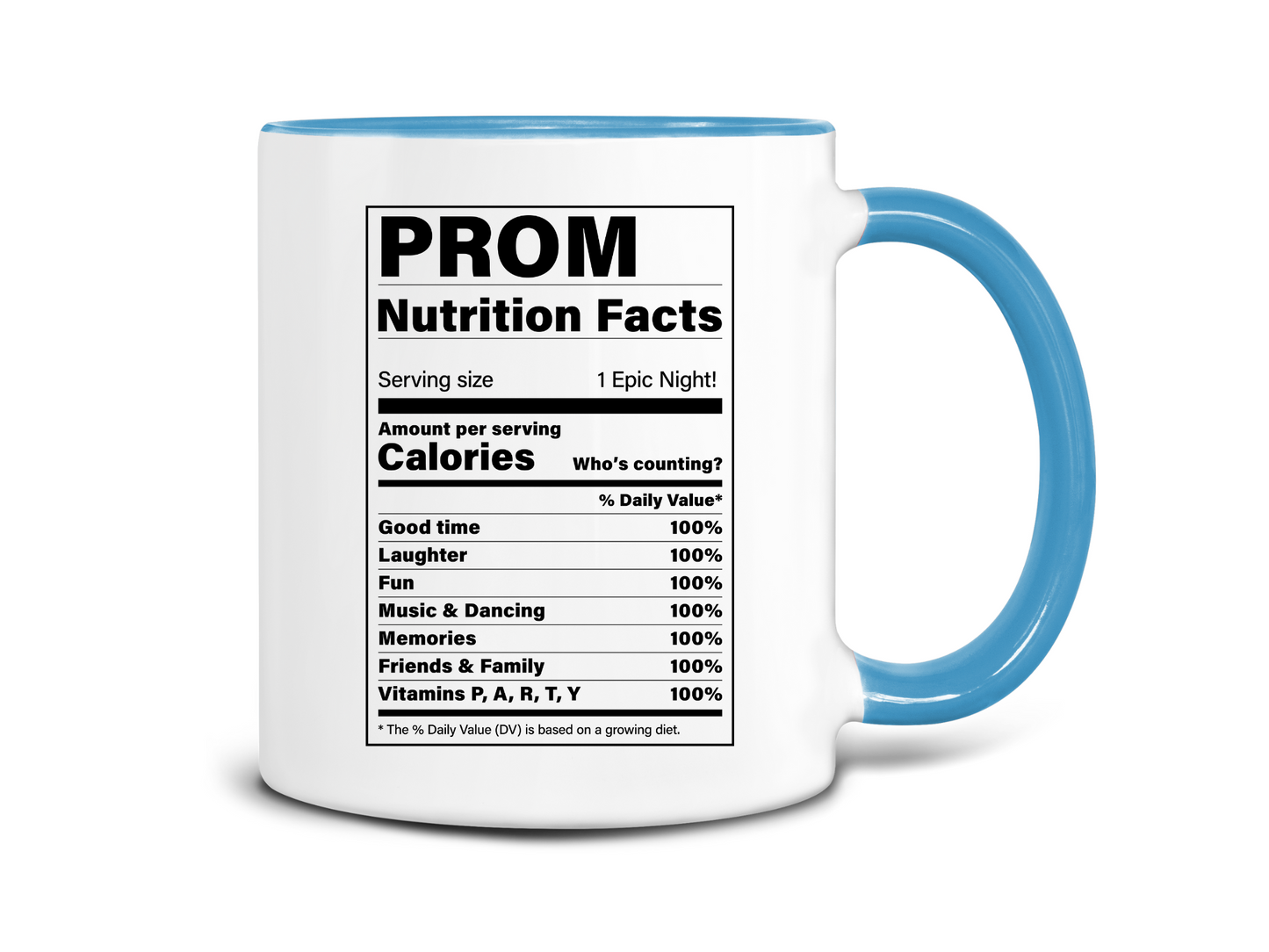 Prom Nutrition Facts Coffee Mug