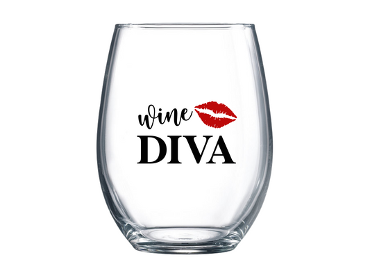 Wine Diva Stemless Wine Glass